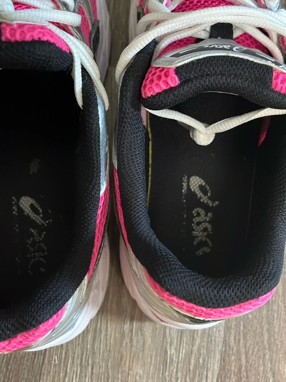 Asics Hot Pink and Silver Athletic Sneakers